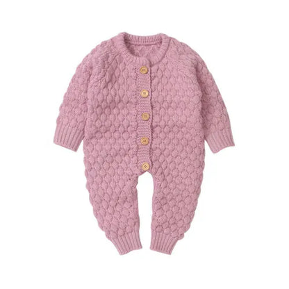 Winter Warm Knitted Baby Clothes Pink 6 Months Old