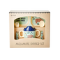 Melamine Baby Dinner Set in Gift Box - Blue Jungle Animals Print - 4 pcs. - - Sets