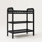Baby Changing Table in Black Wood Finish with Safety Rail and Changing Pad - - Bedroom > Baby & Kids