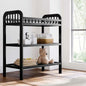 Baby Changing Table in Black Wood Finish with Safety Rail and Changing Pad - - Bedroom > Baby & Kids