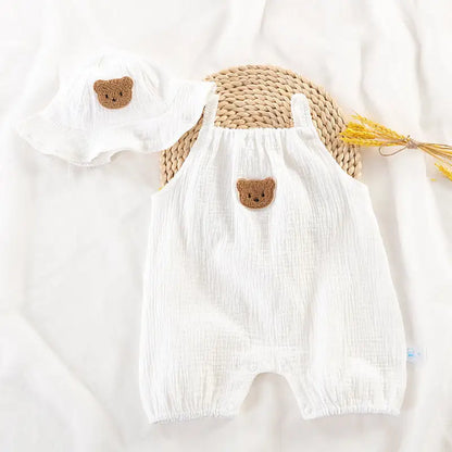 Summer Baby Clothes With Cap White Medium