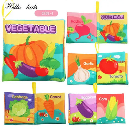 3D Soft Baby Books Activity Quiet Cloth Book Vegetable