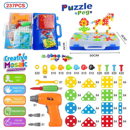 3D Mosaic Puzzle Building Set with Tools - Kia Day Design