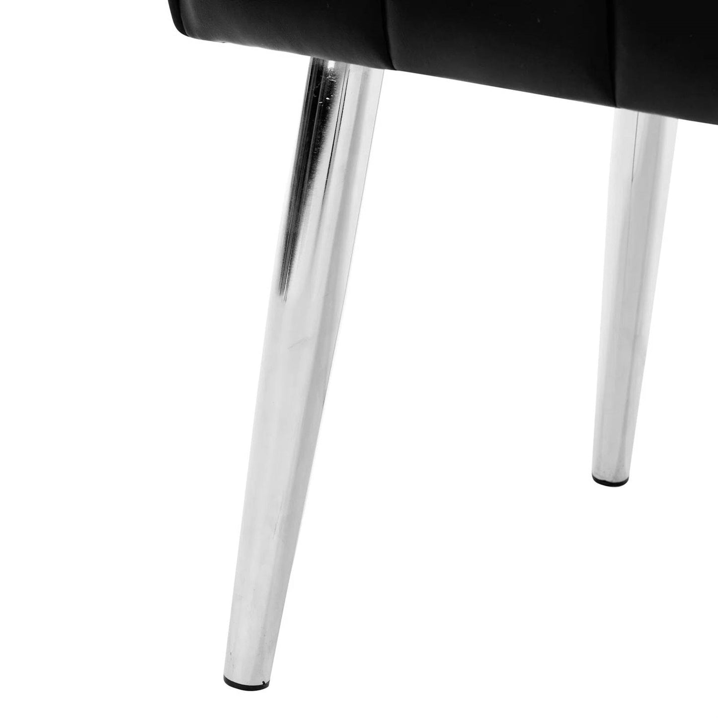 Mid-Century Modern End of Bed Bench with Black PU Leather Seat and Tapered Legs - - Bedroom > Bedroom Benches
