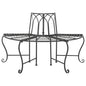 Half-Circle Outdoor Patio Garden Black Wrought Iron Tree Bench - - Outdoor > Outdoor Furniture > Garden Benches