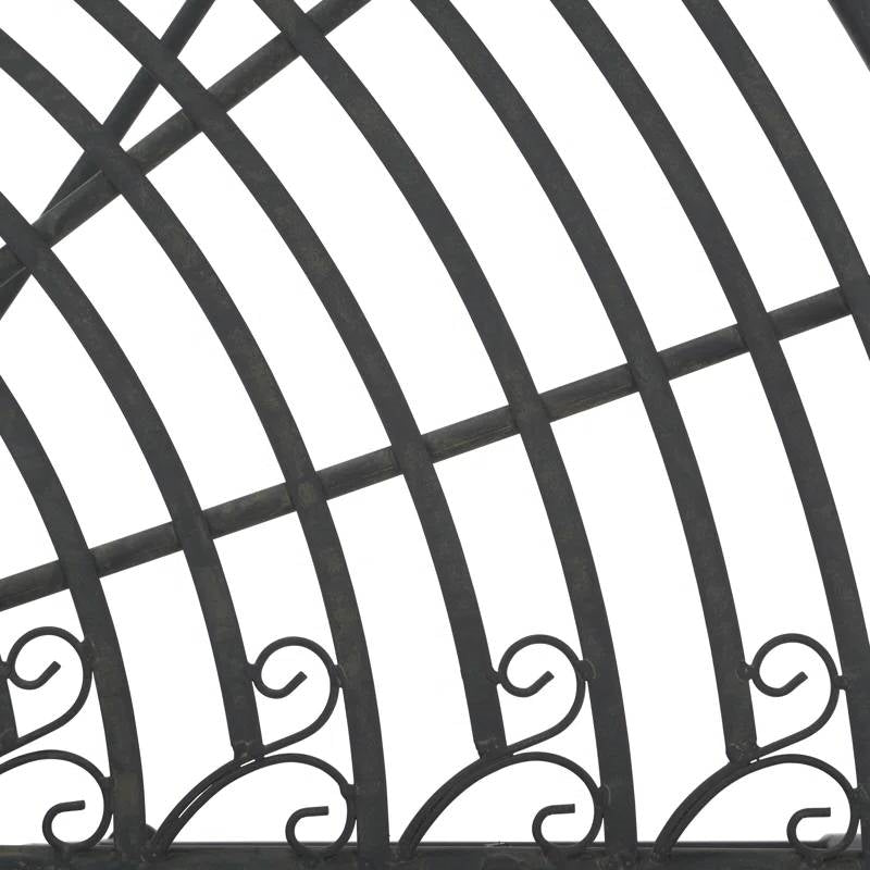 Half-Circle Outdoor Patio Garden Black Wrought Iron Tree Bench - - Outdoor > Outdoor Furniture > Garden Benches