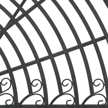 Half-Circle Outdoor Patio Garden Black Wrought Iron Tree Bench - - Outdoor > Outdoor Furniture > Garden Benches