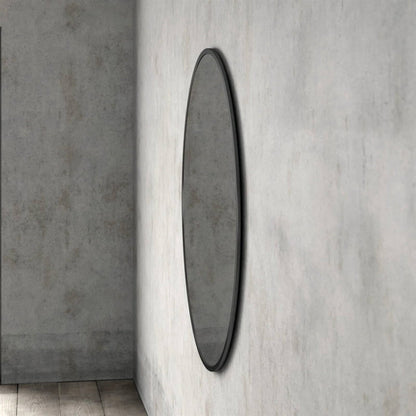 Round 39-inch Wall Mirror in Black - Living Room Bedroom Accent Bathroom Mirror - - Bathroom > Bathroom Mirrors