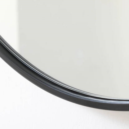 Round 21-inch Wall Mirror in Black - Living Room Bedroom Accent Bathroom Mirror - - Bathroom > Bathroom Mirrors