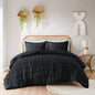 Twin/Twin XL 2 Piece Pompom Microfiber Hypoallergenic Comforter Set in Black - - Bedroom > Comforters and Sets