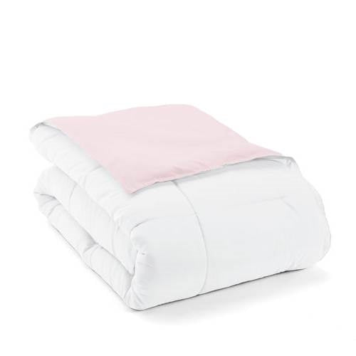 King/Cal King 3-Piece Microfiber Reversible Comforter Set Blush Pink and White - - Bedroom > Comforters and Sets