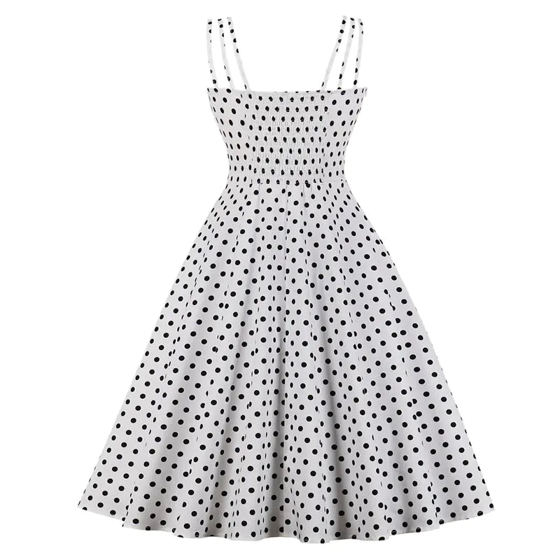 Slim Fit Polka Dot Cami Dress - - dress