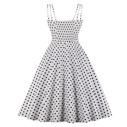Slim Fit Polka Dot Cami Dress - - dress