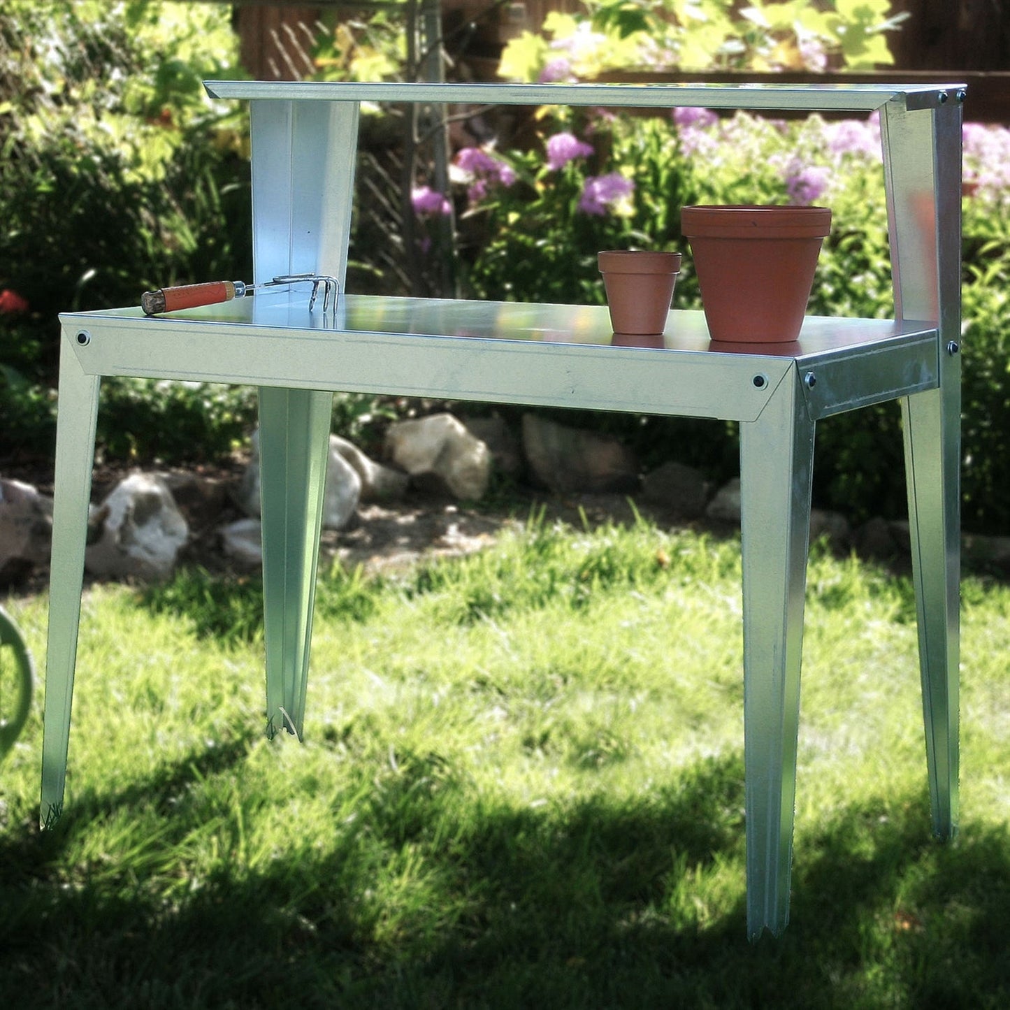 24 x 44 inch Galvanized Steel Top Utility Table Workbench Potting Bench - - Kitchen > Utility Tables & Workbenches