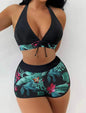 VigoBreviya Print Tied Halter Swimwear Women High Waist Print19 Small