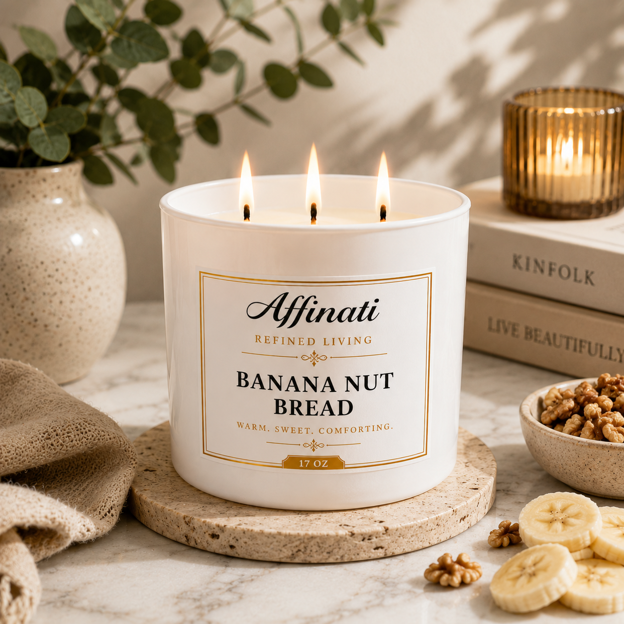 Banana Nut Bread 3-Wick Candle - - 3-Wick Candle