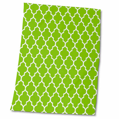 3dRose Bright Green Quatrefoil Pattern Lime Moroccan Tiles Retro Islamic Art... - Towels (twl-120258)- 3dRose- {{Product type}}