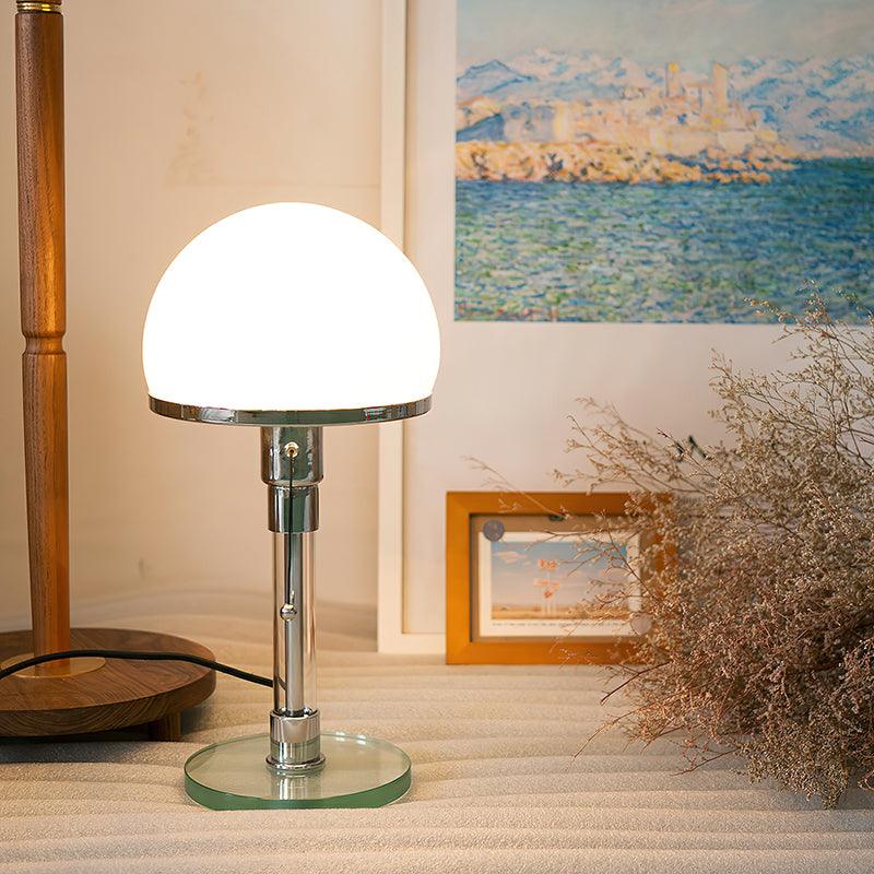 Bauhaus Table Lamp - D20 x H38cm D7.9 x H15" Chrome+White - Table Lamp