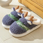 Thick Sole Christmas Deer Slippers Navy 11-11.5(CN44-45)