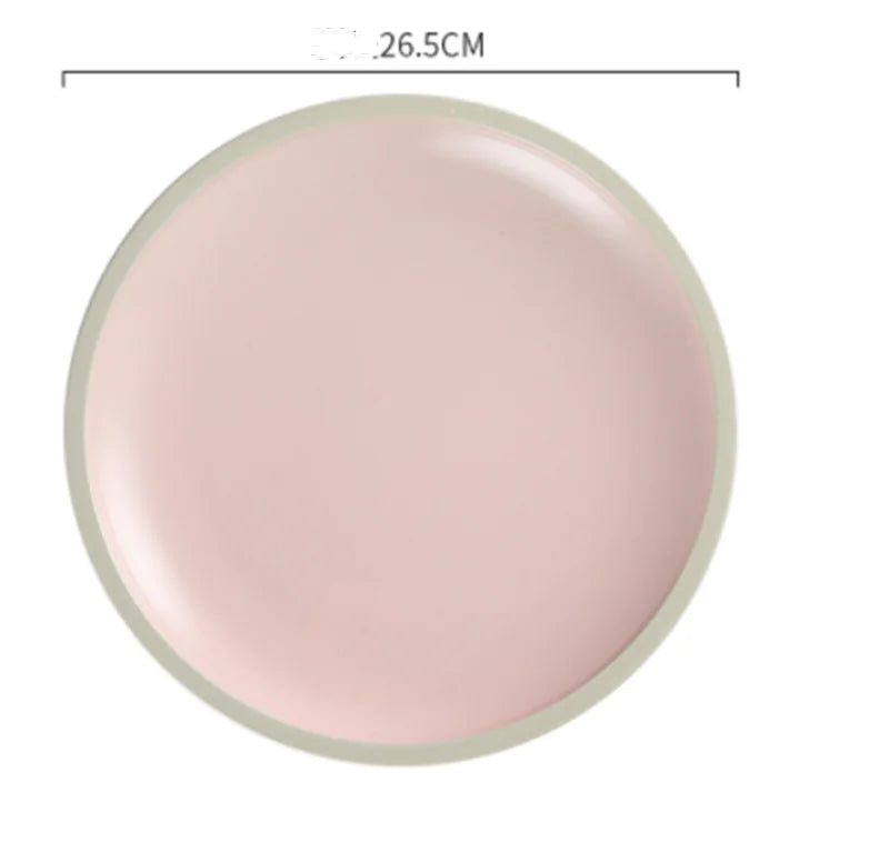 Morandi Ceramic Round Dinner Plates - Pink 10inches - plates
