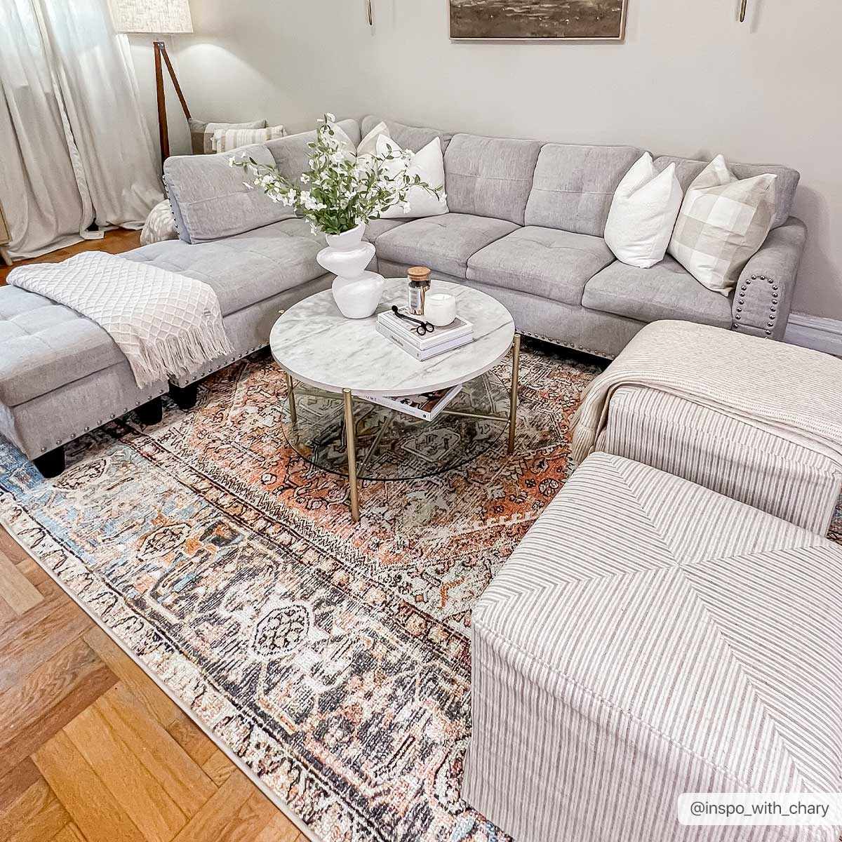 Beck Peach Washable Area Rug - - Rugs