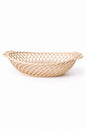 Ceramic Oval Basket – Hand-Woven Dish in White, Beige & Pink Glazed Porcelain - Beige - Bowl