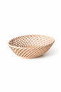 Hand-Woven Ceramic Basket -Small Oval Porcelain Dish in White, Beige & Pink - Beige - Bowl