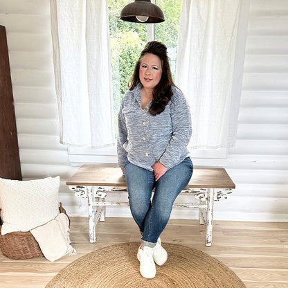 Distressed White Finish Wooden Bench - - Whats trending