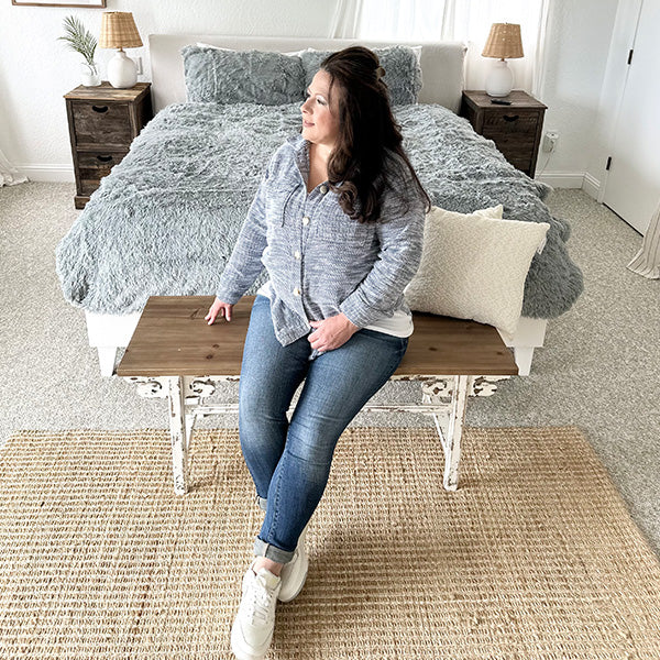 Distressed White Finish Wooden Bench - - Whats trending