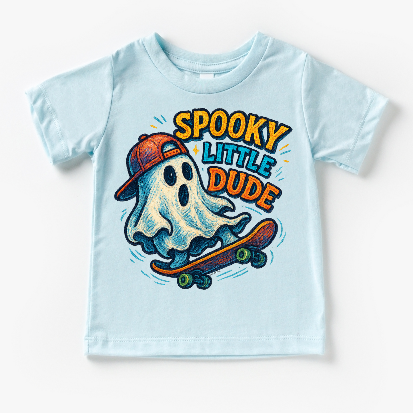 Spooky Little Dude Halloween Shirt - Halloween Tee - Ice Blue Short Sleeve Tee - shirts