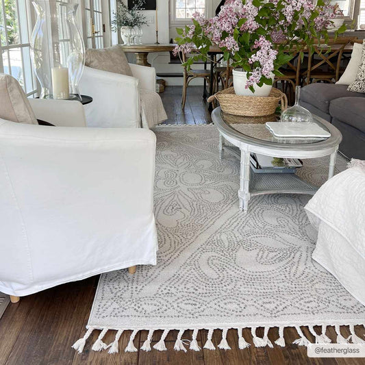 Birdwood Cream & Brown Area Rug - - Rugs