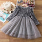 Spring Sequin Girls Dress grey 7T (140)