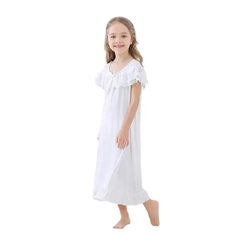 Girls Short Sleeve Pajama Dress - Kia Day Design