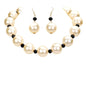 Chunky Pearl Necklace - Cream Black - Necklaces