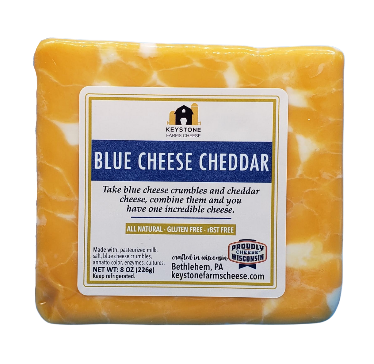 Blue Cheese Cheddar- Keystone Cheese- {{Product type}}