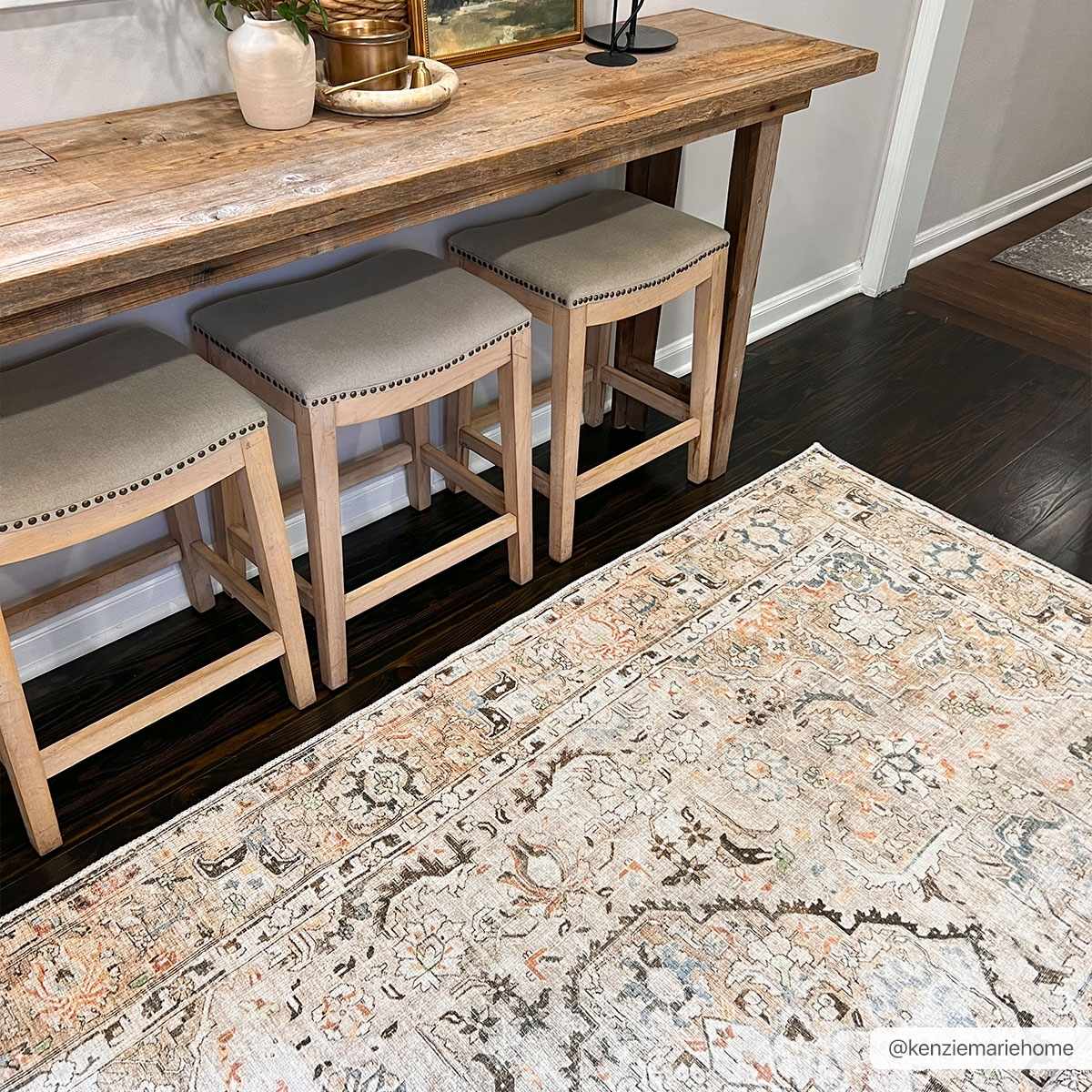 Brown Standon Vintage Washable Area Rug - - Rugs