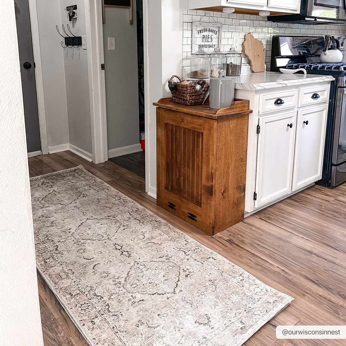 Brown Standon Vintage Washable Area Rug - - Rugs