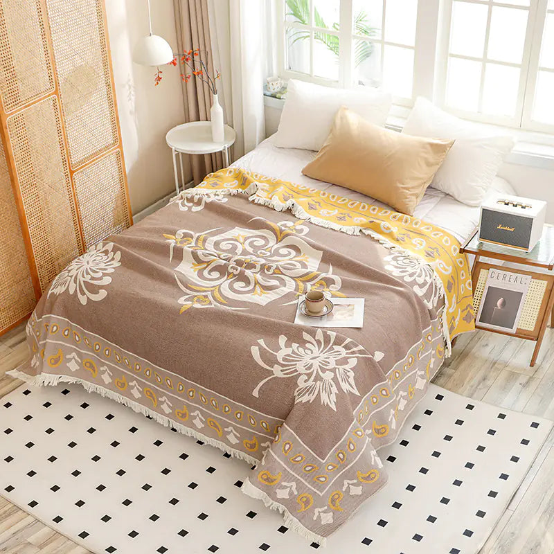 Cotton Tassel Blanket for All Seasons 