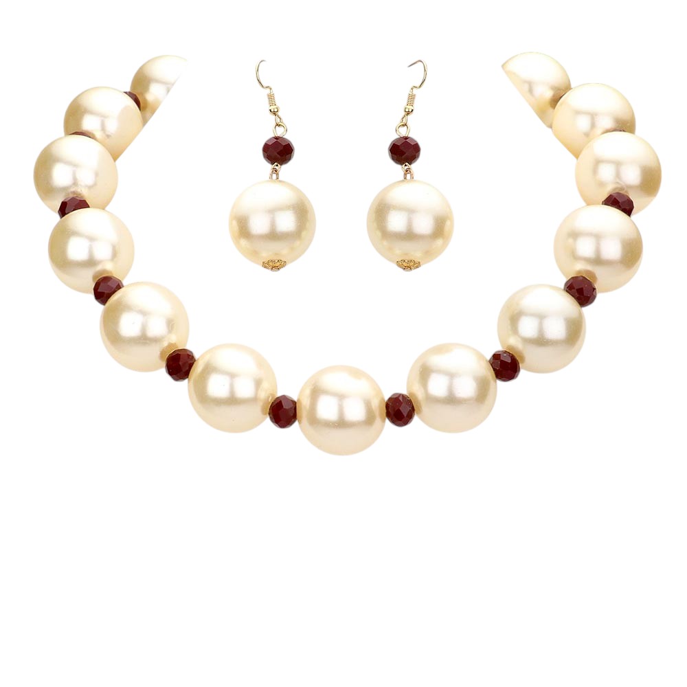 Chunky Pearl Necklace - - Necklaces