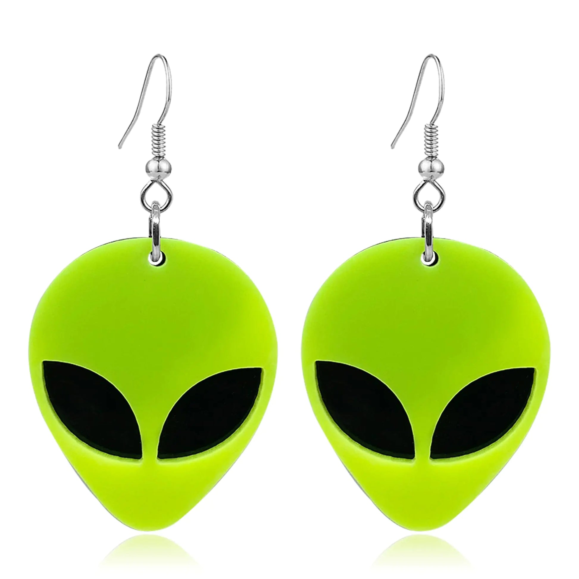RofYof Alien Earrings for Women Cute Funny Cartoon Green Alien Head Dangle Earrings Novelty Acrylic Statement Earrings (yellow) Kia Day Design