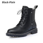 Genuine Leather Womens Chunky Heel Ankle Boots - Black 42 - boots