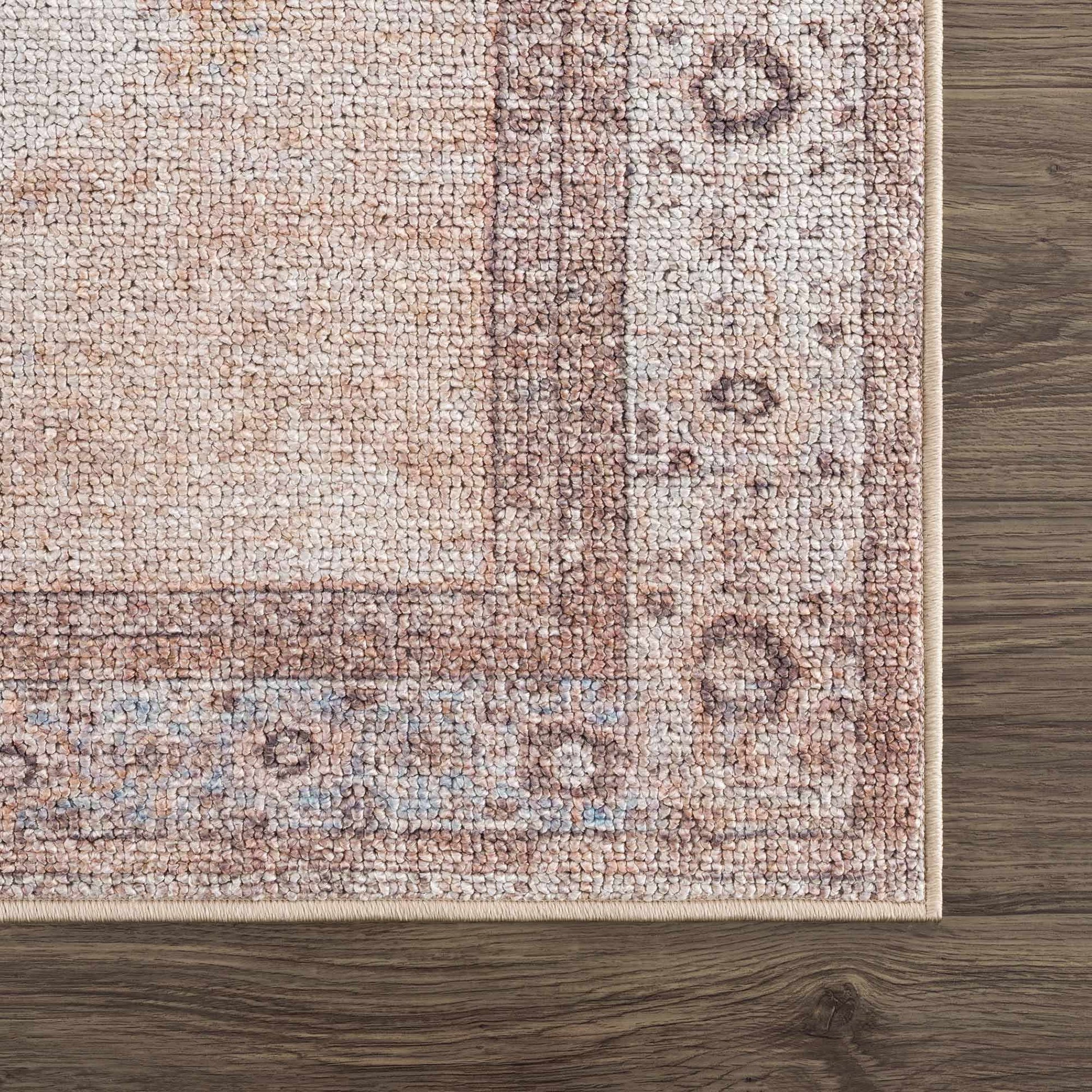 Analu Peach Washable Area Rug - - Rugs