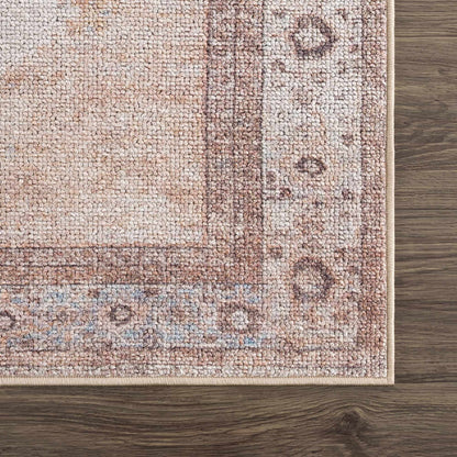 Analu Peach Washable Area Rug - - Rugs