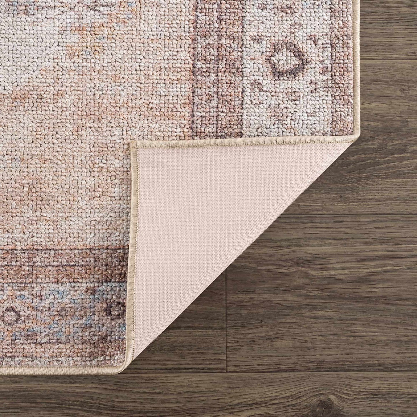 Analu Peach Washable Area Rug - - Rugs