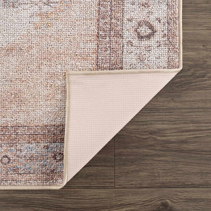 Analu Peach Washable Area Rug - - Rugs