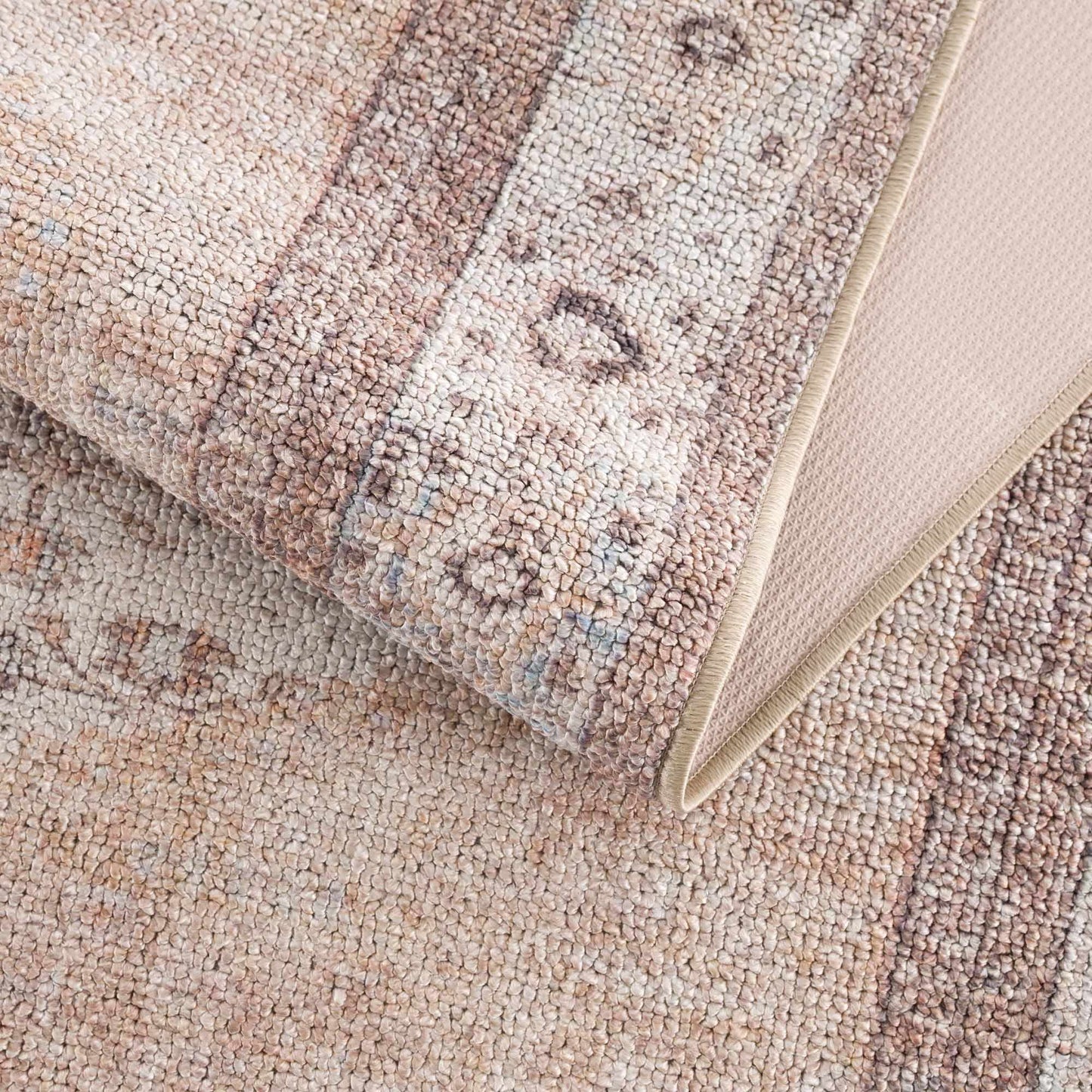 Analu Peach Washable Area Rug - - Rugs