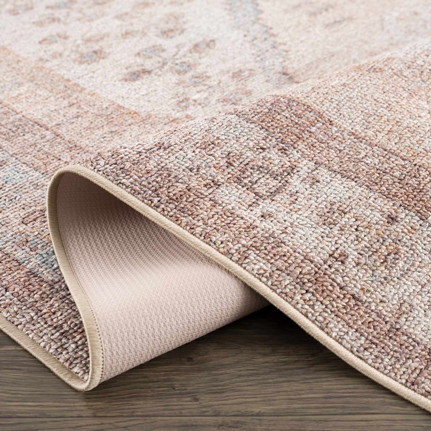 Analu Peach Washable Area Rug - - Rugs