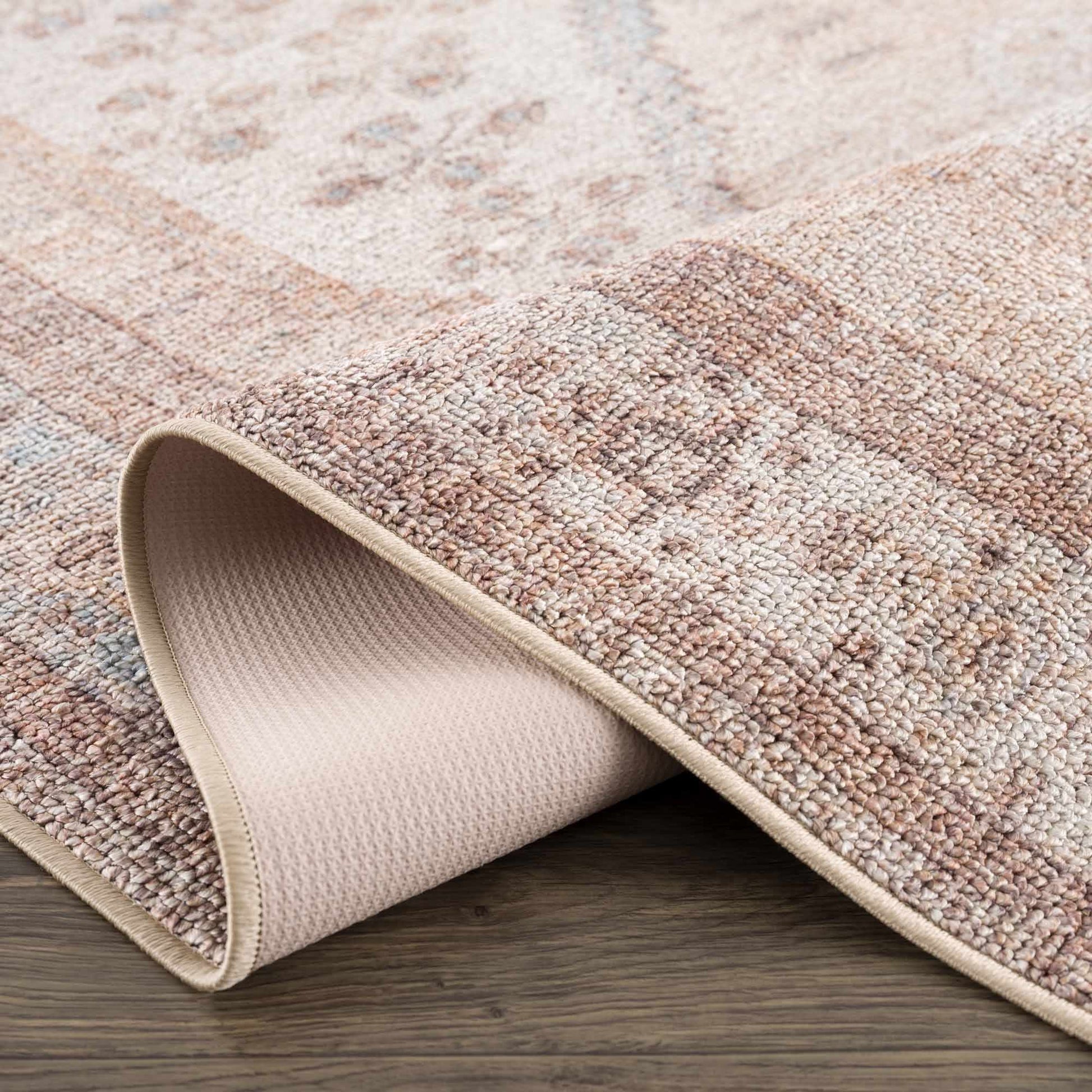 Analu Peach Washable Area Rug - - Rugs