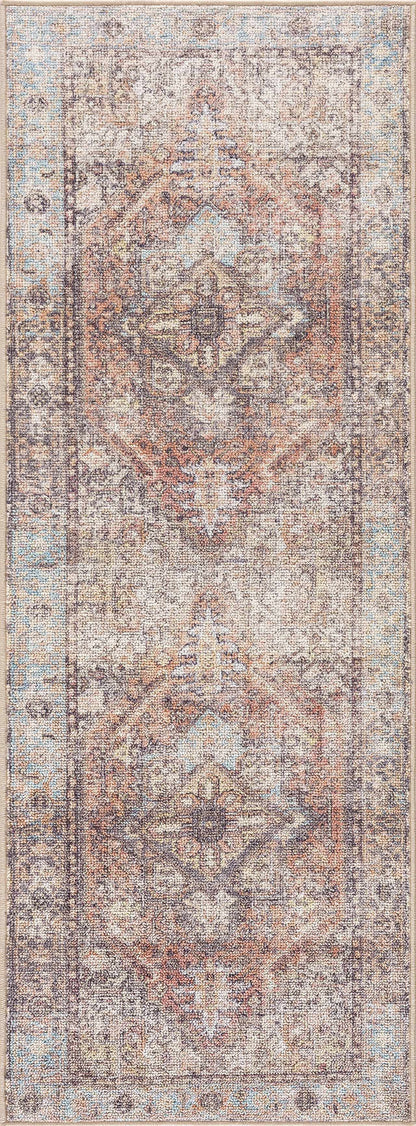 Beck Peach Washable Area Rug - - Rugs