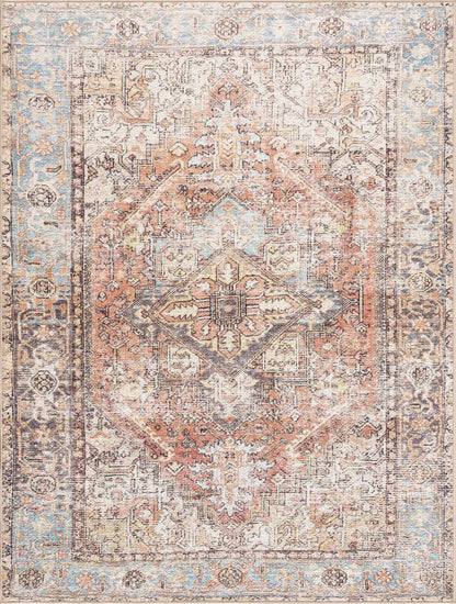 Beck Peach Washable Area Rug - - Rugs